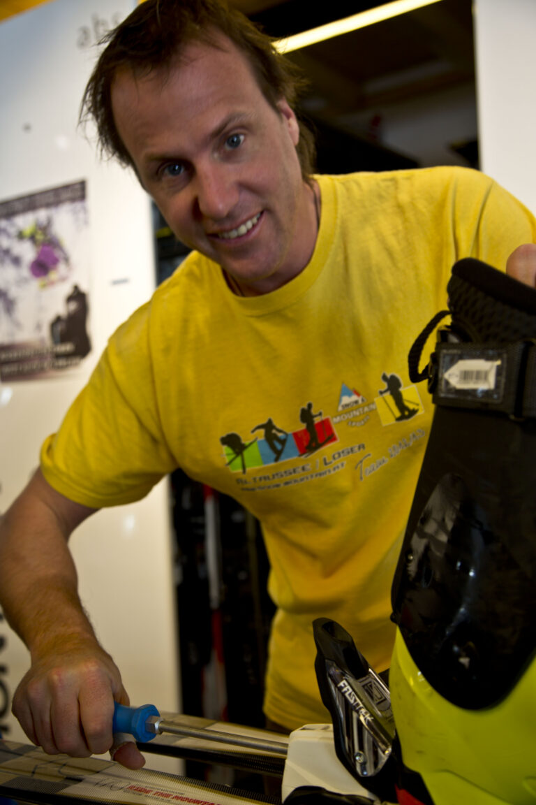 Franz beim Skiservice